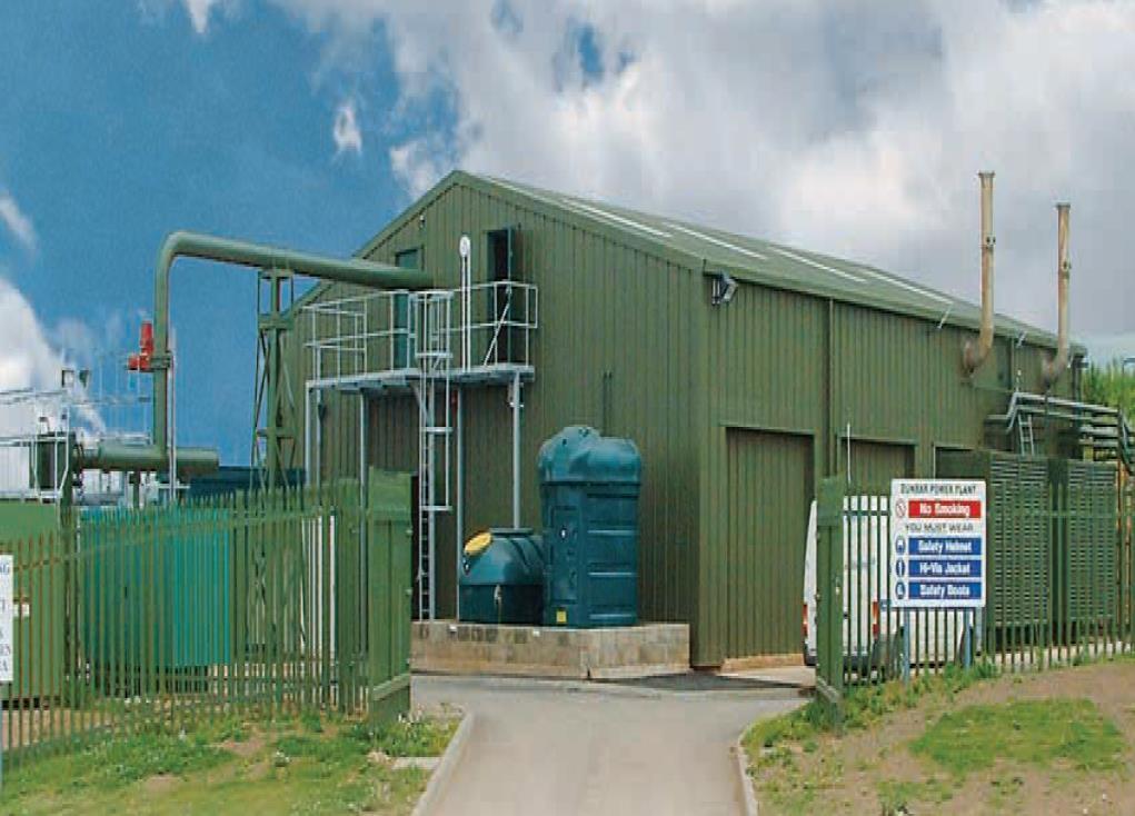 Project Experience: Dunbar Landfill Project Area: Europe ESB Customer: Viridor Application: Utility Base Load-power Low BTU Generator Sets: Four 1750 GQNB Site Name: Dunbar, UK
