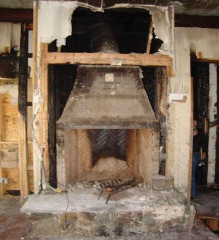 Masonry with Listed Metal Flue Firebox is formed at a factory, then shipped to the job-site and assembled. Has the appearance of masonry fireplace.