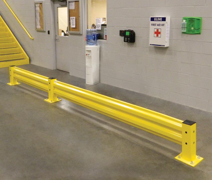 First Aid Station Protection Guardrail Make employee safety a top priority. Secure your first aid area, improve on-site safety and prevent injury with Cogan heavy-duty guardrail barriers.