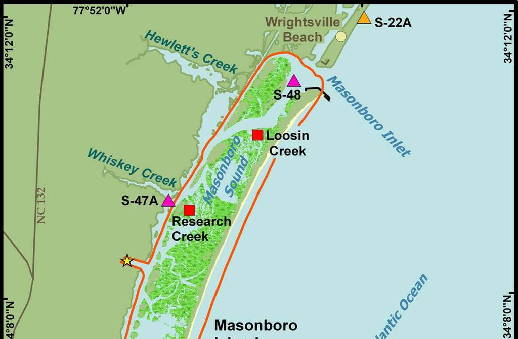 Chapter 4: Masonboro Island Component enterococcus are based on the level of use a particular beach receives.
