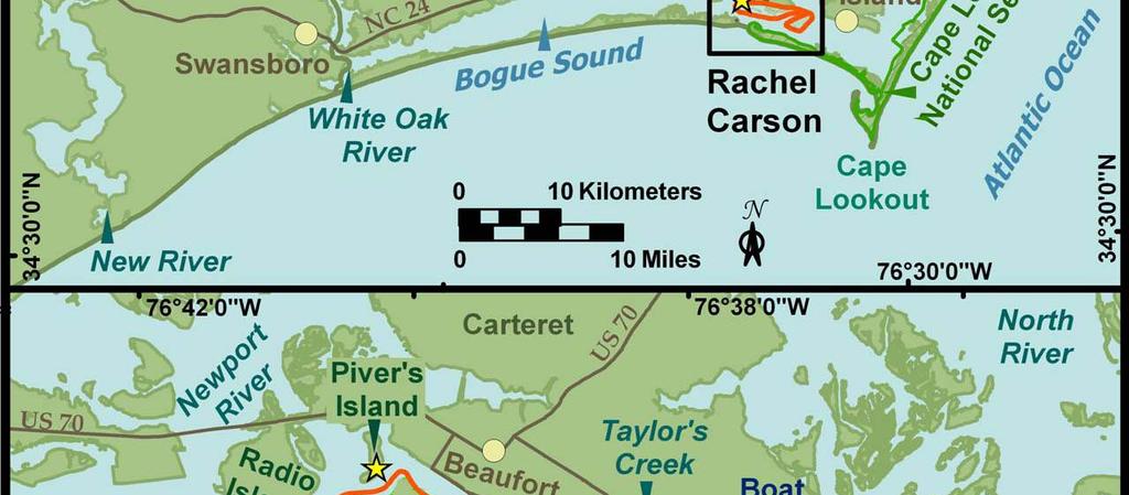 1: Rachel Carson location.