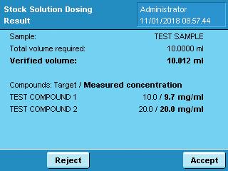 The Dosing Q-App automatically adjusts the volume of the solvent to the weight of your compound and determines the verified final concentration of your standard solution based on the weight of