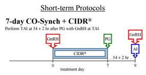 treatment length is short No estrus detection is required Disadvantages Labor required for CIDR insertion and removal