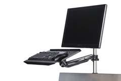 standards; The double articulating arm allows for increased adjustability; The screen can also be tilted for better ergonomics; Single or double LCD monitor support available for order.