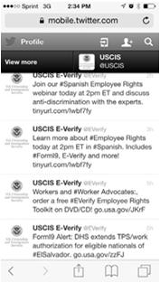 Stay Up to Date NEW Follow www.twitter.com/everify to receive updates and tips on Form I-9, E-Verify, mye-verify, Self Check, employee rights and more.