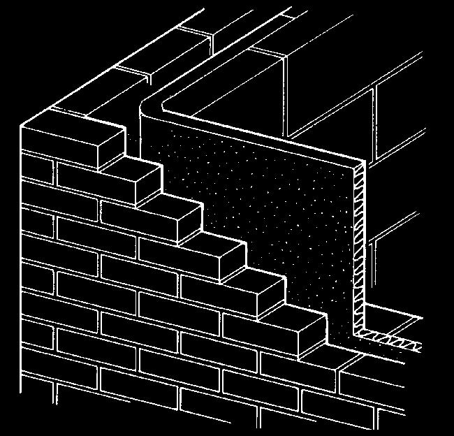 Individual lintels or cavity trays should have stopends and be adequately drained. Insulation batts should be cut to butt tightly against the cavity barrier/closer/dpc. Cut pieces 13.
