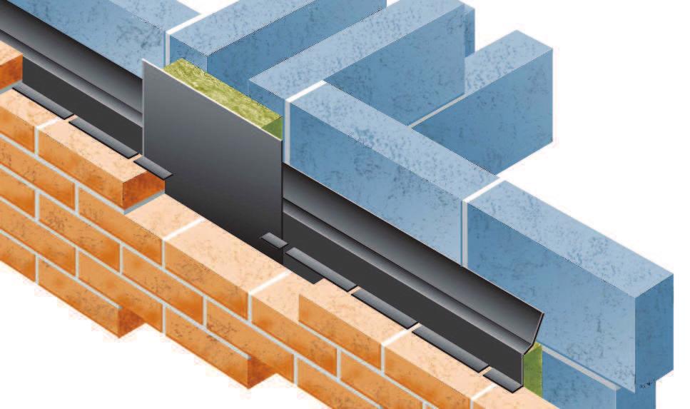 Acousdpc vertical cavity stops Vertical acoustic fire-rated cavity stop and DPC Effectively reduces the transmission of flanking noise at party wall and external wall junctions As a fire stop with