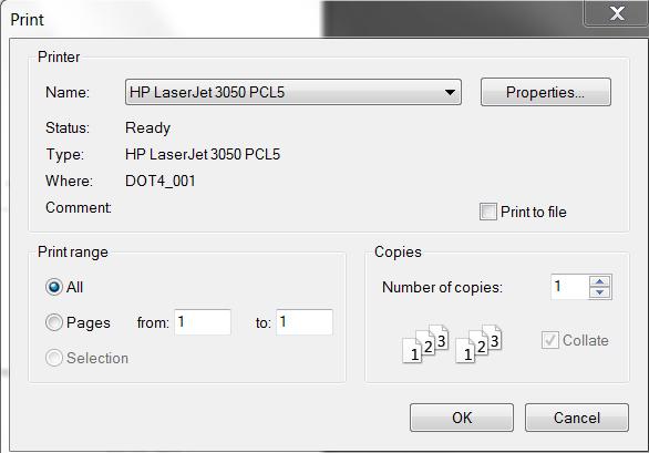 The Print box window comes up; choose where to Print your Requisition and Click Once you have previewed and printed the