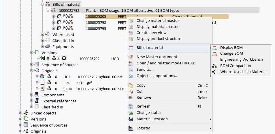 Context-sensitive menus Cockpit for SAP: Accessing standard and customer specific