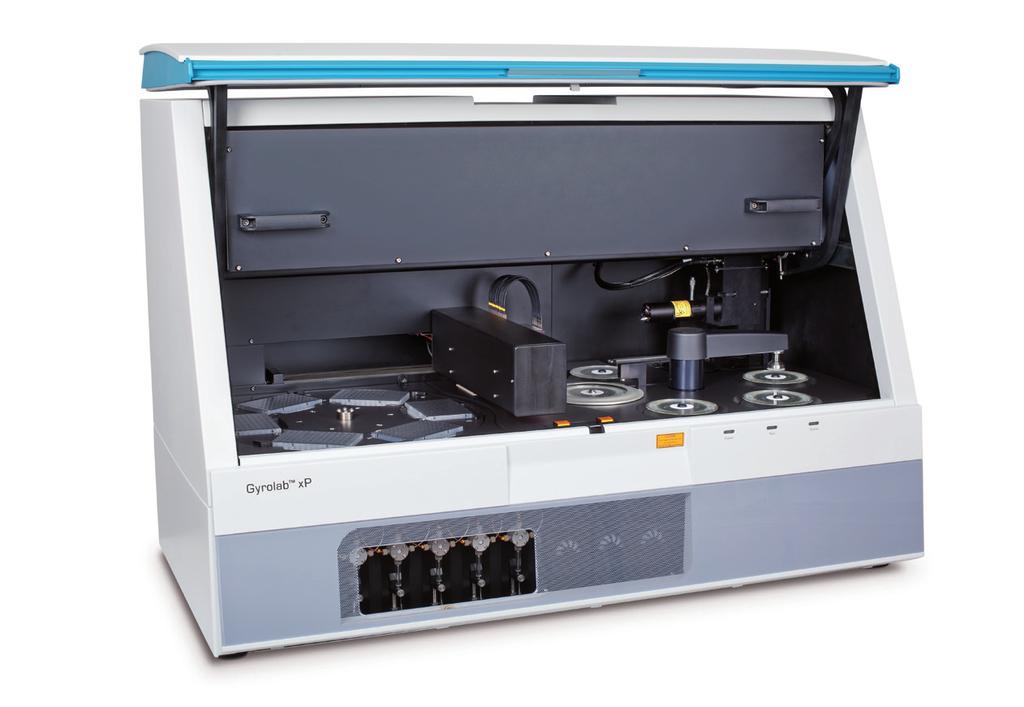 Gyrolab xp workstation overview Wash stations ensure no cross contamination Precision transfer from 96-well microplates to CDs: 8 needles for samples, QCs and standards, 2 needles for buffers and