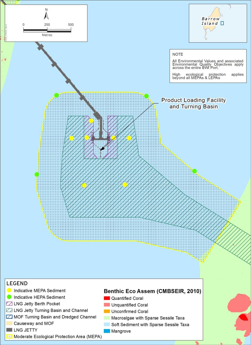 Figure 8-2: Indicative Locations of Routine Sediment Sampling Sites at the LNG Jetty Notes: Reference sites are not