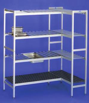 WITH FOOD-SAFETY CERTIFICATE Isark can be equipped with shelves, manufactured in 15 micron anodised aluminium, with