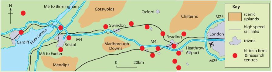 Case Study: The M4 Corridor Location of High Tech Industry Task: On this