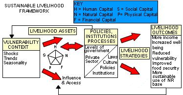 Figure 6.1: Sustainable Livelihoods Framework (from DfID Guidance Notes). http://www.livelihoods.org/info/info_guidancesheets.