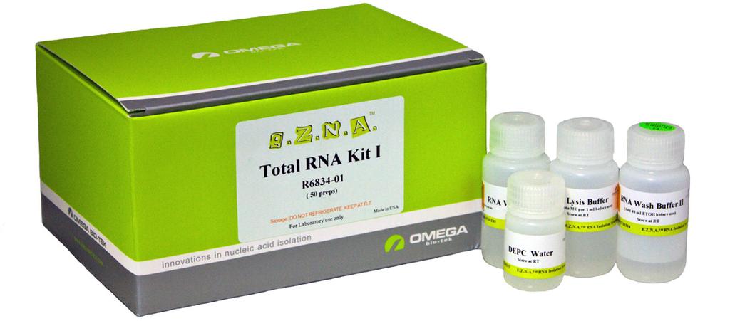 E.Z.N.A. Total RNA Kit Isolate Total RNA from Cells and Tissue The E.Z.N.A. Total RNA Kit I provides a simple and rapid method for the isolation of up to 100 µg of total RNA from cultured eukaryotic cells and soft tissues.