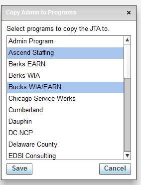 You can edit your template and copy it to another program. From Job Task Analysis page, click on the Templates button. JTA Template form opens with Copy and Edit options.