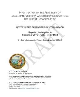 California DPR Update SWRCB Feasibility Report