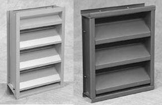 Now we are including louvers in our product offering: LC-50 louvers feature a front stationary aluminum drainable blade with a rear aluminum damper in a 6 in. (15 cm) deep aluminum frame.