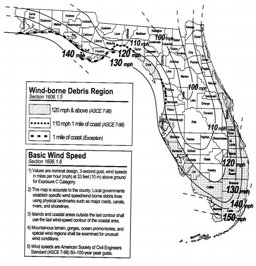 FIGURE 1606 FIGURE 1606 STATE OF FLORIDA WIND-BORNE DEBRIS