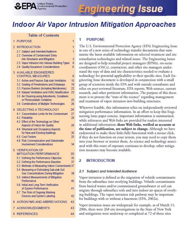 Expedited Response Actions 20 Potential Response Actions: Source removal HVAC modifications to increase ventilation or change building pressure Indoor air purification Occupant relocation Barriers to