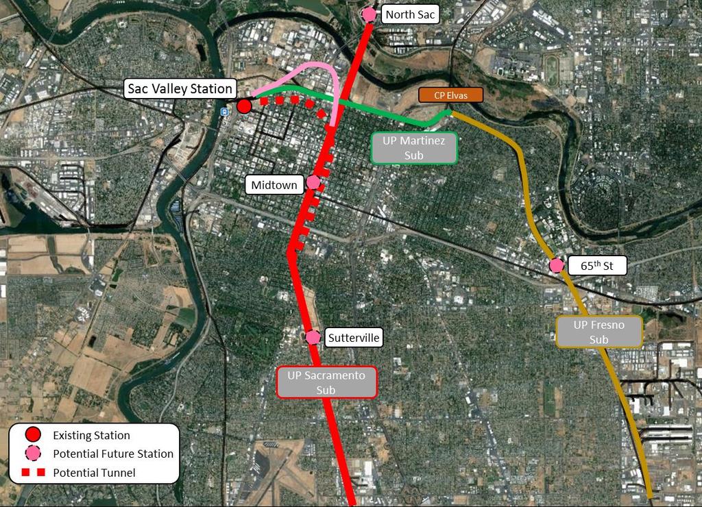 Connected Corridors Study - North 5. Approach to Sacramento Key Questions Options What corridor is rail service on approaching Sacramento from the south?