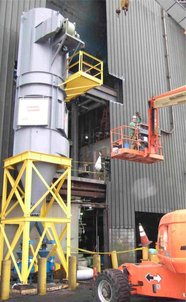 maintain the proper limestone/coal ratios. A pressure blower conveys the limestone to the pulverizer sweep air inlet. AIR PREHEATING: The CCS-Stoker burners require hot (500F) combustion air.