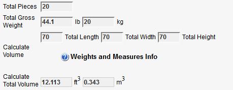 Conversely, you may not know at this point what each of the items weights and dimensions are and therefore you just want to enter a