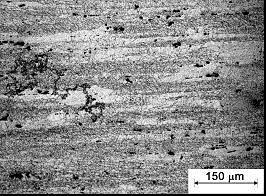 a b c d e f Figure 3: Microstructure of 7050Al alloy after ECAP at 150 C by route A.