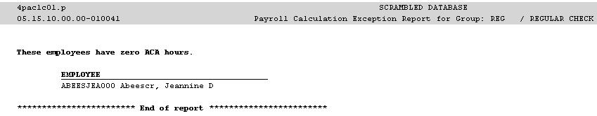 The payroll Calculate process will give an exception if the
