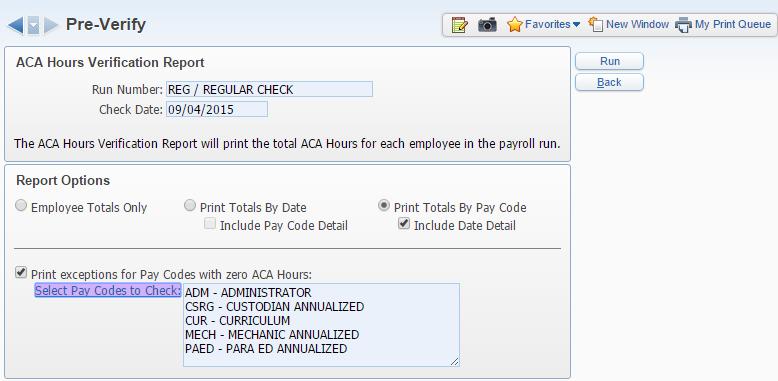 Additionally, an ACA Hours verification report has been added to