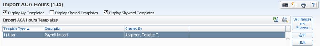 A template must be created, which will be used each payroll thereafter. A new template is unnecessary each payroll.
