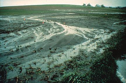 channels, removed by tillage