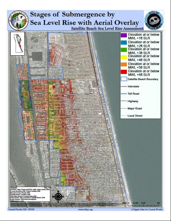 Sea Level Rise Study LiDAR Vertical datum NAVD88 Local adjustment based on Banana River data and SLR Final