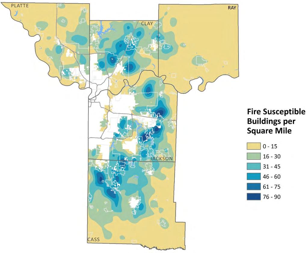 Data Limitation: Only counts of susceptible buildings by type are available in the regional building outline data used to develop the maps below and define hazard areas; therefore, the specific
