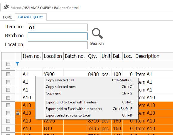 5 Extend 17R1 - Client Export grid data to Excel Note!