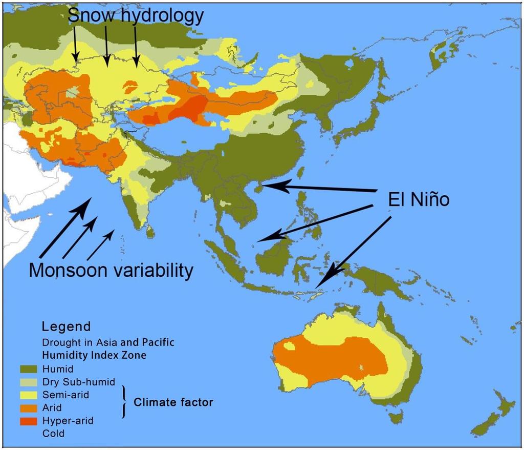 Droughts transboundary in nature too Unlike other regions in the world, drought manifests differently in Asia-Pacific and is often forgotten - irregularities in the monsoon season, reduced snowfall