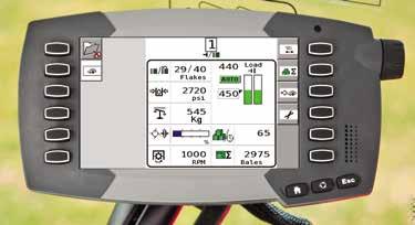 What the C1000 Baler monitor can do for you Set and view current load levels Productivity display bales per hour Bale count total and current job records PTO speed