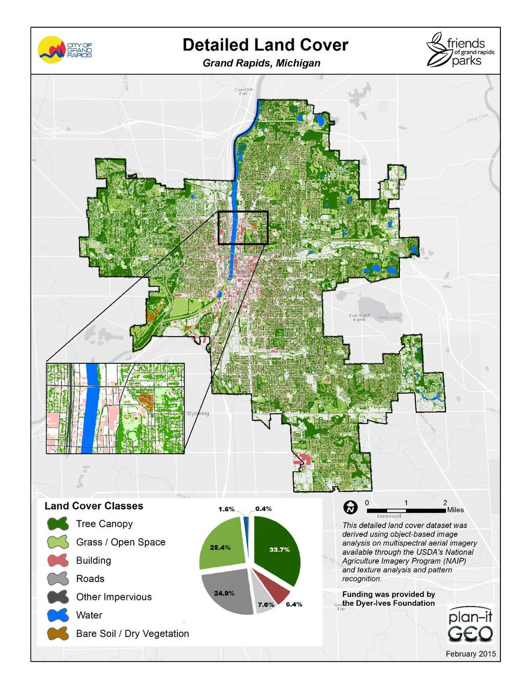 Green Grand Rapids: Greening Increase the tree canopy to 40% Improve built