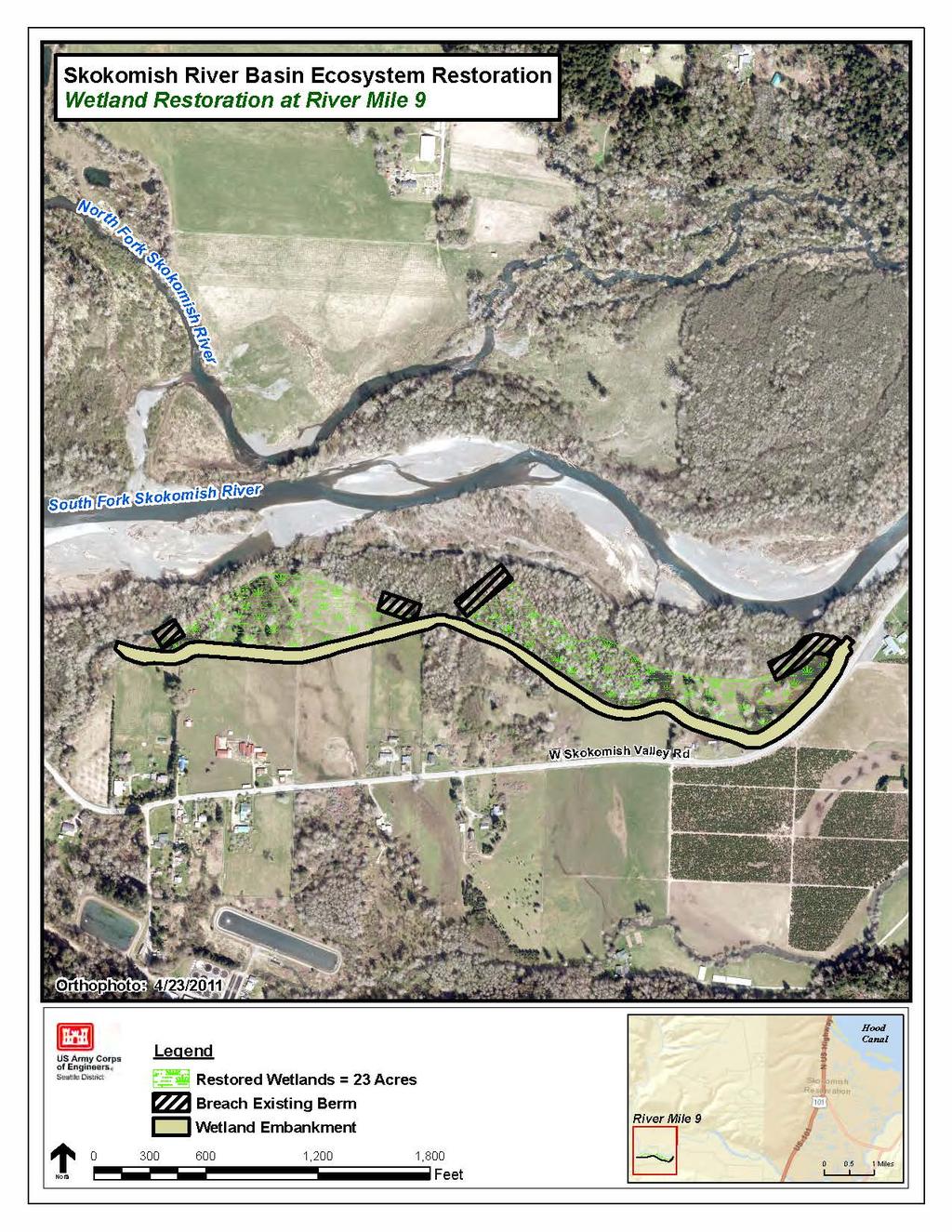 Recommended Plan Features Wetland Restoration at River Mile 9 Benefits Reconnection and restoration
