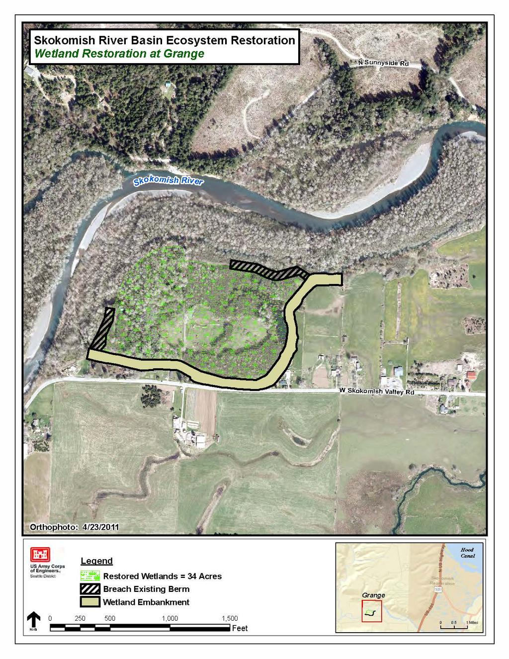 Recommended Plan Features Wetland Restoration at Grange Benefits Reconnection and restoration of