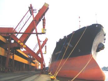 vessels 2 deep-water berths with a draught 14,1 m Loading of vessels with