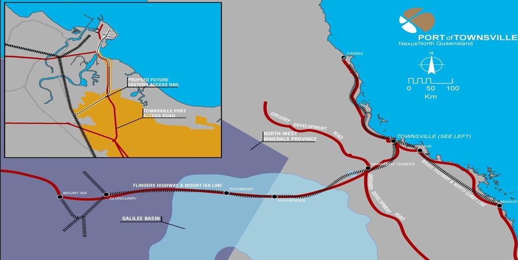 Excellent Rail & Road Connectivity into Northern Australia Future Gulf Agricultural Hub Queensland Beef Production Access to 6 million head of