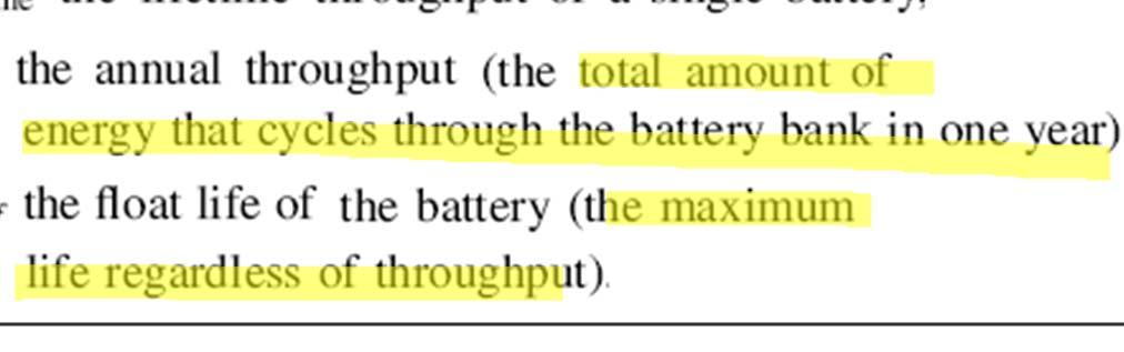 Components - Battery Battery Lifetime Curve and Example for US-250 Battery Fixed cost = $0 Battery Marginal Cost = Battery Wear Cost + Battery Energy Cost