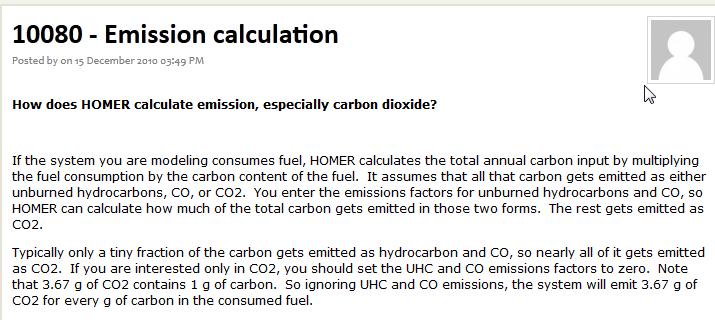 Emission Calculation in