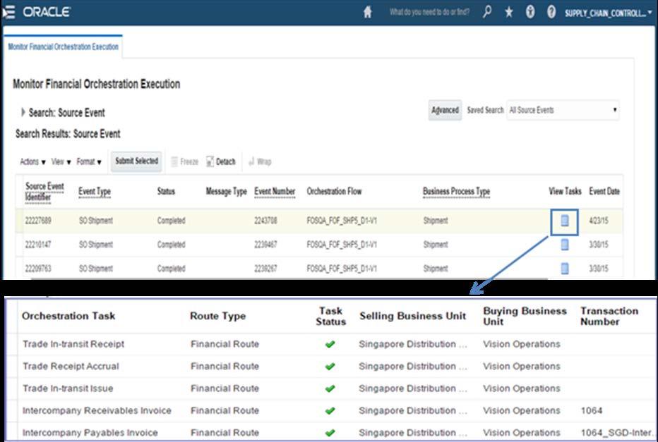 UNIFIED USER INTERFACE FOR MONITORING AND MANAGING EXCEPTIONS You can use the following page to manage event exceptions and monitor event orchestration, giving you an entire view of the status of