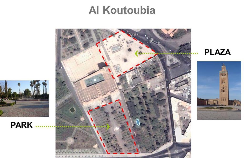 Chapter 4 Research Methodology Figure 4.7 Satellite view of Al Koutoubia Park and Plaza in Marrakech (Google Earth 2010).
