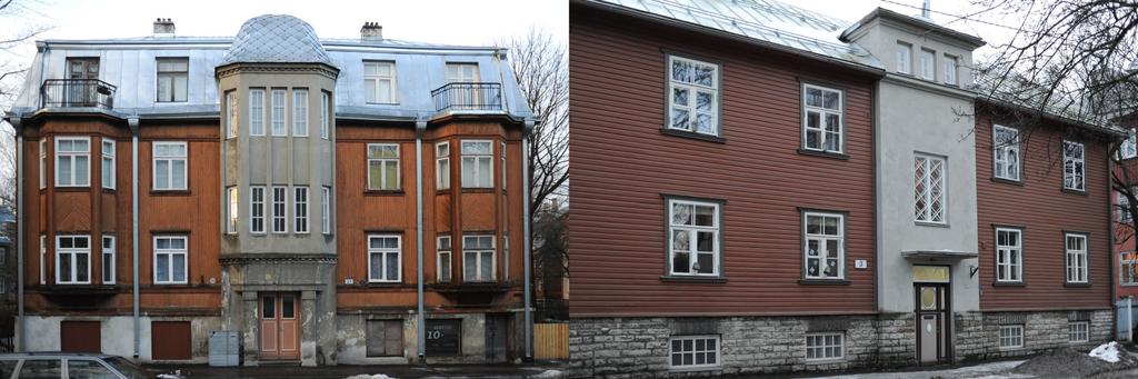 148 Fig. 1. Street view of two studied wooden apartment buildings in Tallinn. vertical logs with an external wooden cladding or render. The external walls contain no additional thermal insulation.