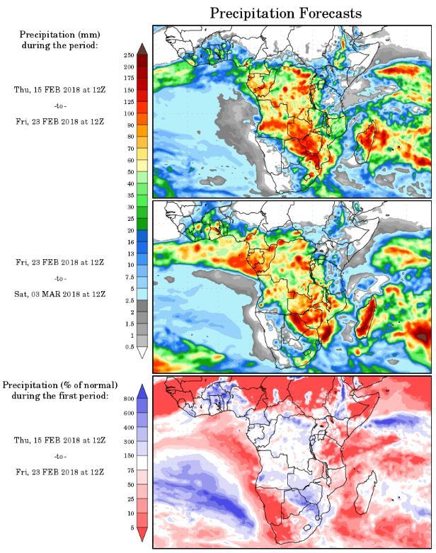 Chart 12: Precipitation forecast Source: wxmaps Key data releases in the South African agricultural market SAGIS weekly grain trade data: 20/02/2018 SAGIS producer deliveries data: 21/02/2018 SAGIS