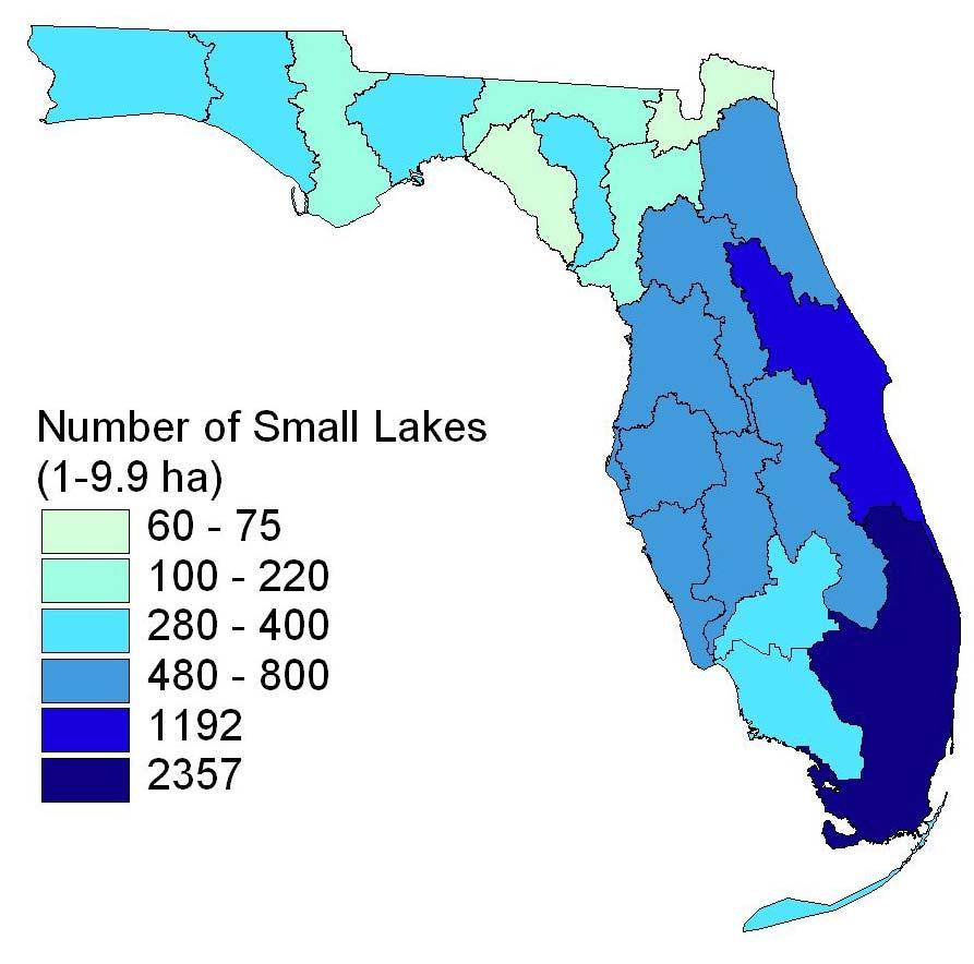 10,630 small lakes 6,930
