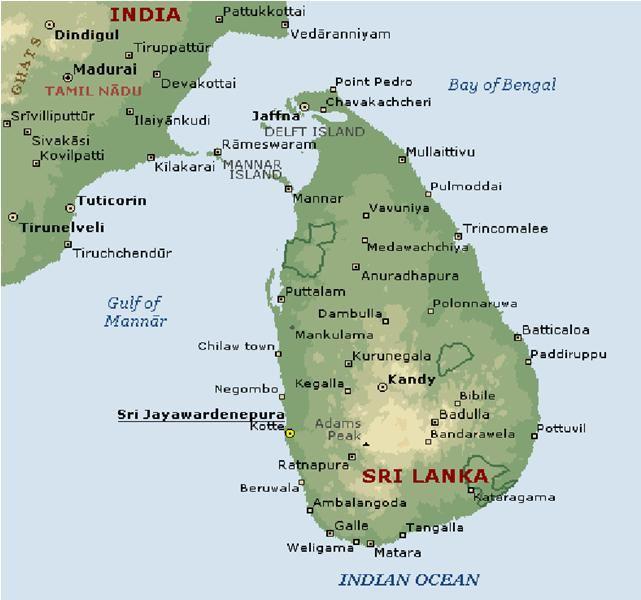 Sri Lanka Located in the Indian Ocean to the south of Indian